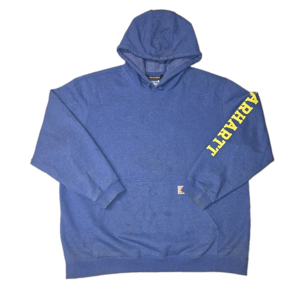 Carhartt Fleece Tall Blue Size 3XL Outdoor Pullover Hoodie - Picture 1 of 8